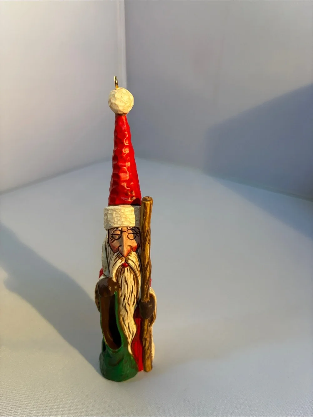 Hallmark Red, White & Green Santa Figure Ornament Set